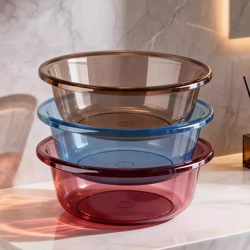 Student Thickened Large Transparent Pp Plastic Basin for Home Use, Baby Bath Basin, Kitchen Vegetable Washing Basin, Multiple Sizes