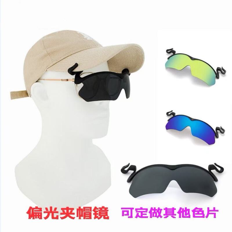 Coated Clip-On Polarized Lens, Rotatable and Adjustable, Fishing, Driving, Golf Brim Mirror, Outdoor Sunshade Hat, Sunglasses Clip