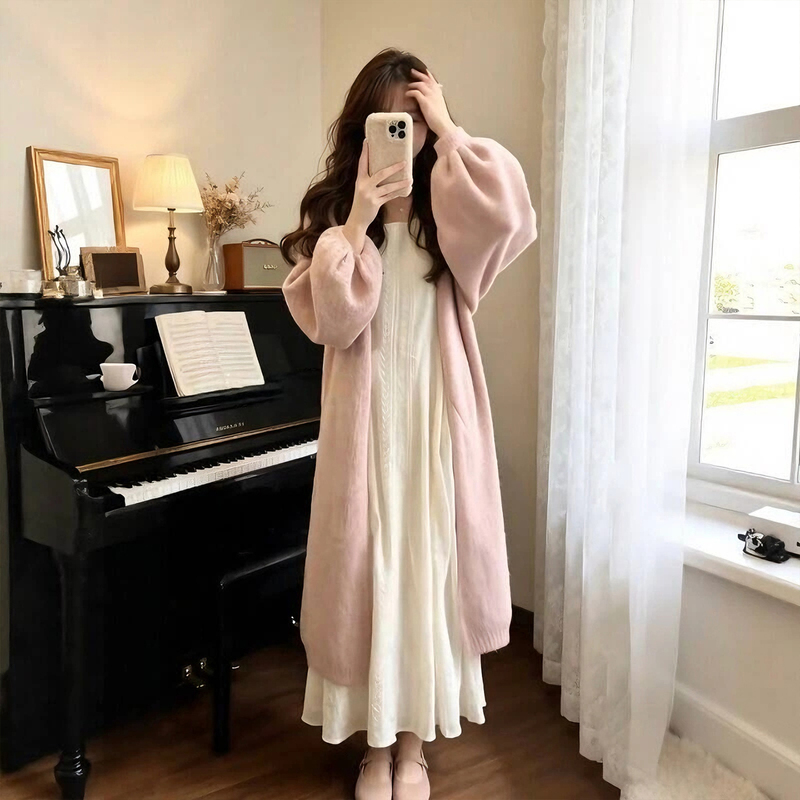 2026 Super Popular Autumn Outfit Set for Women, Lazy Style Pink Mid-Length Coat, Versatile Petite Dress 2026 Super Popular Autumn Outfit Set for Women, Lazy Style Pink Mid-Length Coat, Versatile Petite Dress