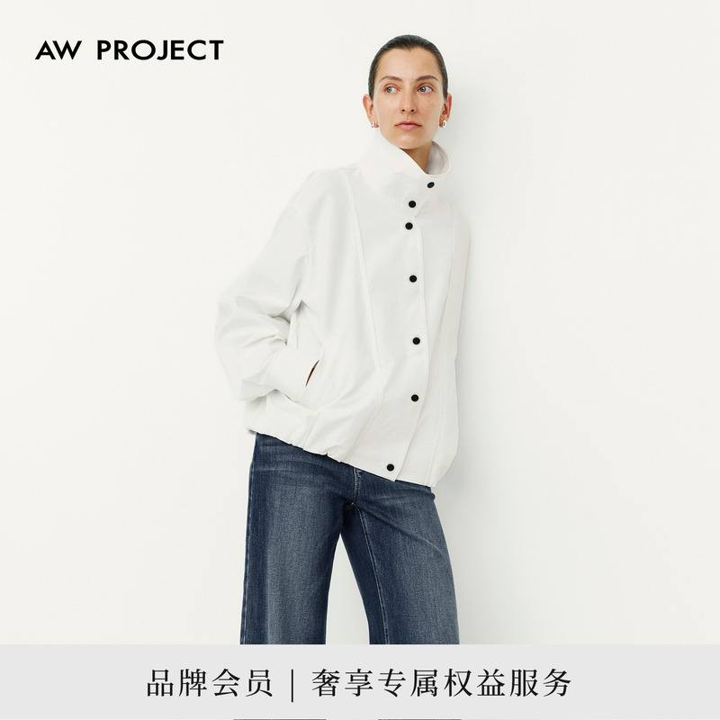 Aw Project Contrasting Color Buttoned Long Jacket 2026 Autumn Bw103199