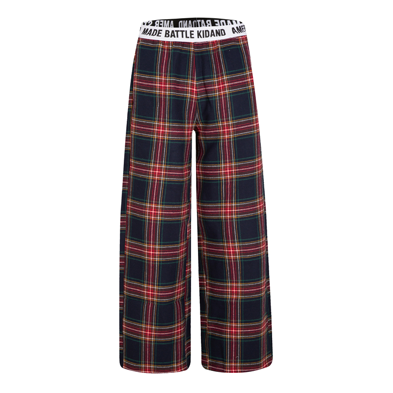 Zzhka Original American Retro Plaid Casual Straight Pants for Men and Women, Loose Wide-Leg Floor-Length Plaid Pants
