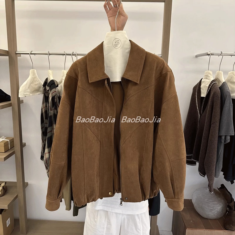 This Year's Popular Suede Baseball Jacket for Women 2026 Autumn New Style Melard Retro Design Loose Jacket This Year's Popular Suede Baseball Jacket for Women 2026 Autumn New Style Melard Retro Design Loose Jacket