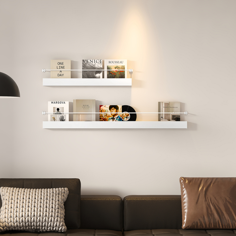 Nordic Wrought Iron Bookshelf and Newspaper Rack, Wall-Mounted, Simple and Creative Newspaper Rack, Magazine Display Shelf