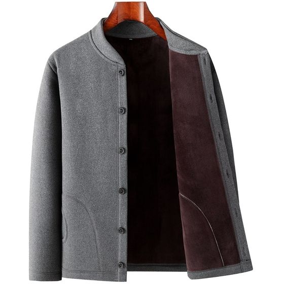 
Dad's winter clothes, middle-aged men's cotton jacket, plus velvet u thickened cotton jacket, middle-aged and elderly men's cotton jacket, autumn and winter