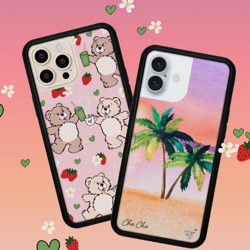 Wildflower Co-Branded Chachamatcha Teddy Bear Case Suitable for Apple 17Pro Phone Case Iphone16/15/14/13Promax/Plus European and American 12 Anti-Fall Protective Cover