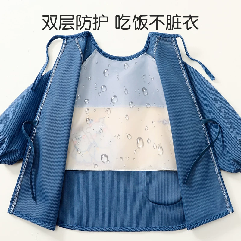 萌森鸭旗舰店:15.9元! 儿童罩衣外穿洋气中小童宝宝防水吃饭围兜儿童围裙防脏倒穿衣-2