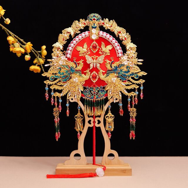 Chinese-Style Bridal Fan for Wedding, Face-Covering, Handmade Silk Fan, Finished Product, DIY Materials for Bride's Wedding