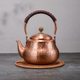 Purple Copper Kettle for Boiling Water and Brewing Tea, Handmade Pure Copper Teapot, Red Copper Household Tea Brewing Kettle with Handle, Tea Set