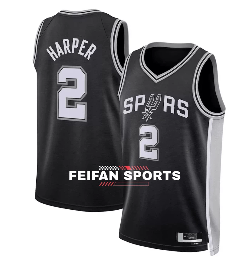 Форма баскетболa Майки для мужчин и женщин Spurs №24 Ваssel Джерси №2 Дилан Харпер 5 Castle City Edition