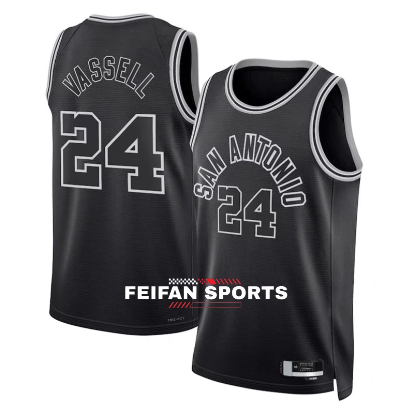 Форма баскетболa Майки для мужчин и женщин Spurs №24 Ваssel Джерси №2 Дилан Харпер 5 Castle City Edition