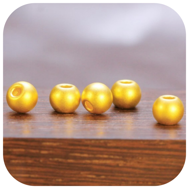 【Mabes】Gold Bracelet, Pure Gold 999, Gold Beads, Small Gold Beads, Jewelry for Girls