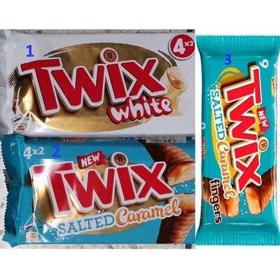 British Twix White/Salted Caramel Fingers White Chocolate /Salted Caramel cookies