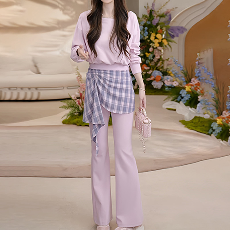 Korean Fashion Casual Women's Suit 2026 Spring New Super Trendy Age-Reducing Outfit Sweatshirt and Pants Two-Piece Set
