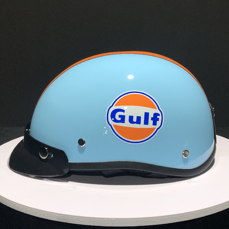 Ретро-шлем tg-3 сине-оранжевый GULF, L