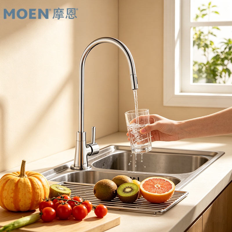 Moen Official Genuine Kitchen Faucet Single-Hole Stainless Steel 360-Degree Rotatable ° Faucet for Home Use Moen Official Genuine Kitchen Faucet Single-Hole Stainless Steel 360-Degree Rotatable ° Faucet for Home Use