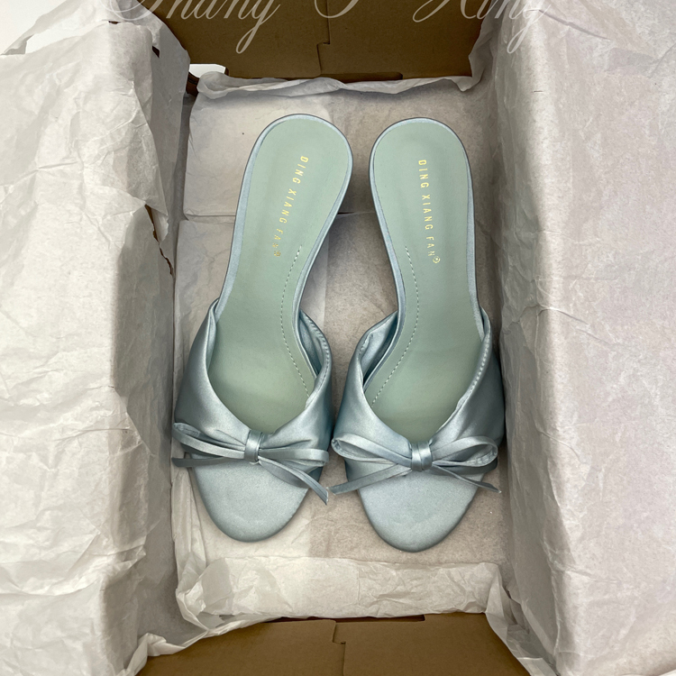 French-Style Niche Open-Toe High-Heeled Sandals for Women 2025 New Bow-Knot Stiletto Slip-On Sandals for Women for Summer Outdoor Wear
