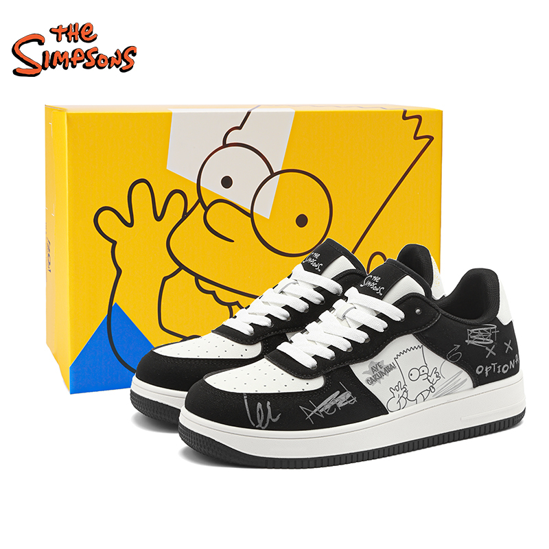 The Simpsons Simpson Family Men's Graffiti Air Force Campus Versatile Comfortable Couple Thick-Soled Casual Sneakers The Simpsons Simpson Family Men's Graffiti Air Force Campus Versatile Comfortable Couple Thick-Soled Casual Sneakers