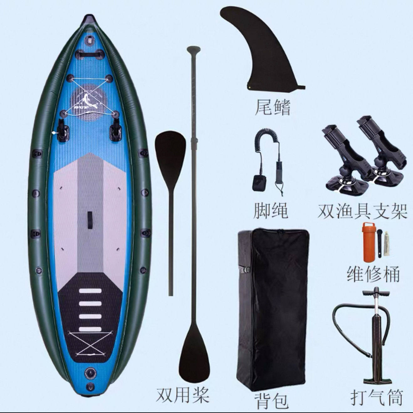加厚桨板SUP浆板充气站立桨板海上竞速水上瑜伽钓鱼冲浪板划水