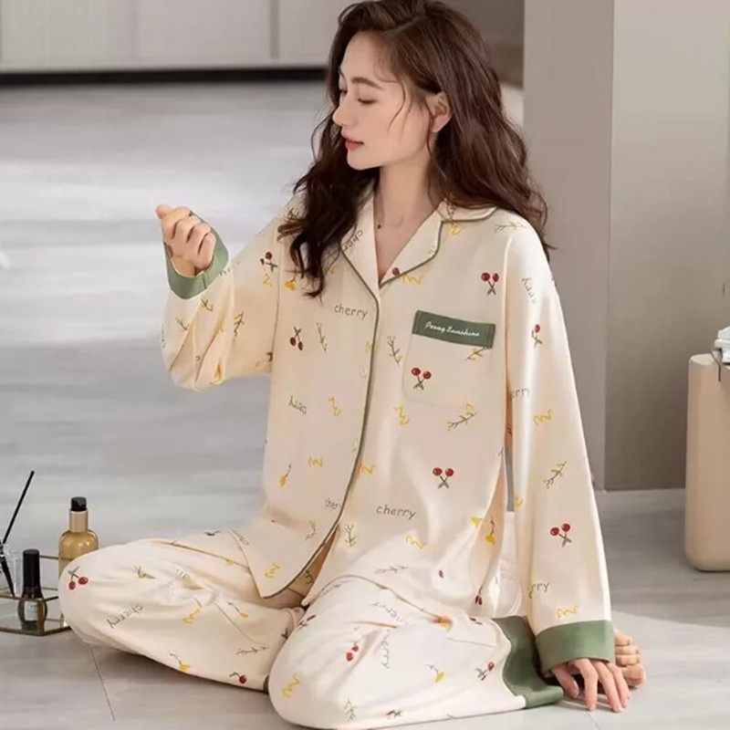 LANGSHA情侣纯棉翻领家居服
