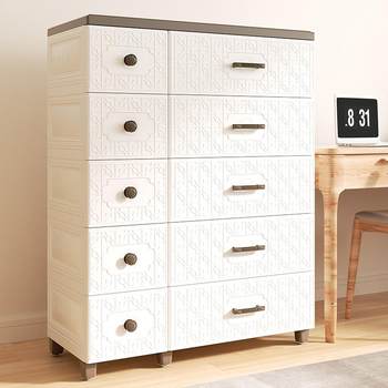 Drawer storage cabinet storage cabinet bedroom 85cm wide super large plastic household storage heightened multi-layer finishing box