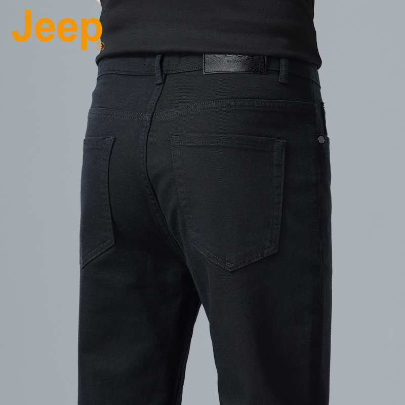 Jeep High-End Black Jeans for Men 2026 Spring and Autumn Middle-Aged Business Slim Fit Stretch Straight Pants Jeep High-End Black Jeans for Men 2026 Spring and Autumn Middle-Aged Business Slim Fit Stretch Straight Pants