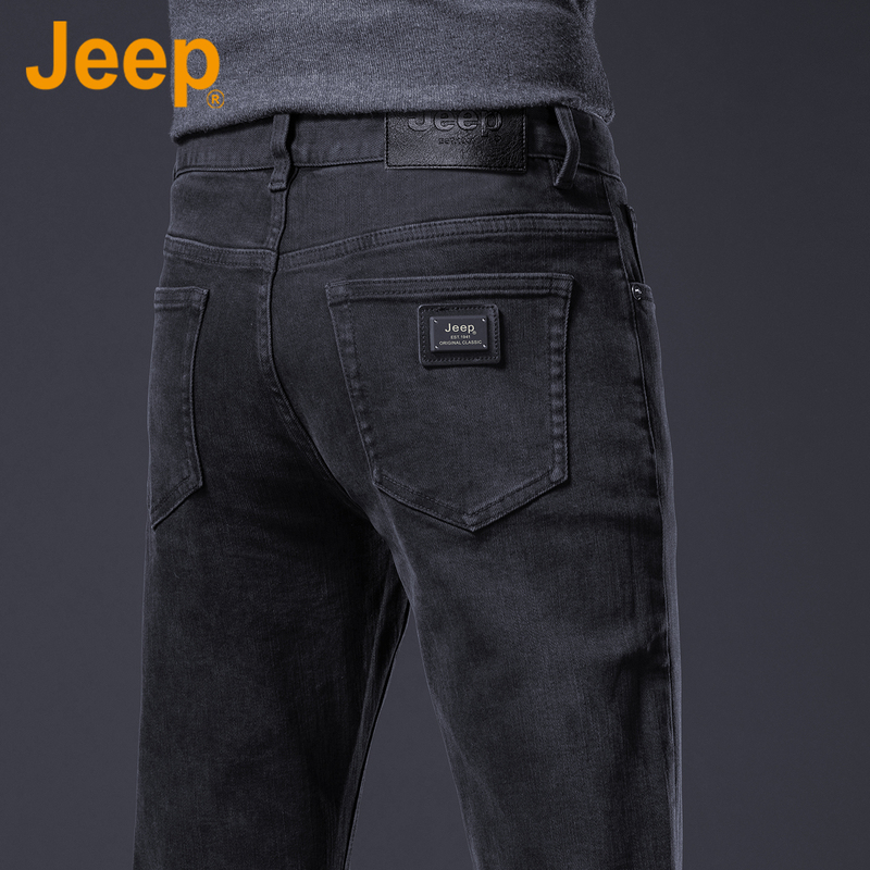 Jeep High-End Black Jeans Men's Business Casual 2026 Spring and Autumn Slim Straight-Leg Men's Pants Jeep High-End Black Jeans Men's Business Casual 2026 Spring and Autumn Slim Straight-Leg Men's Pants