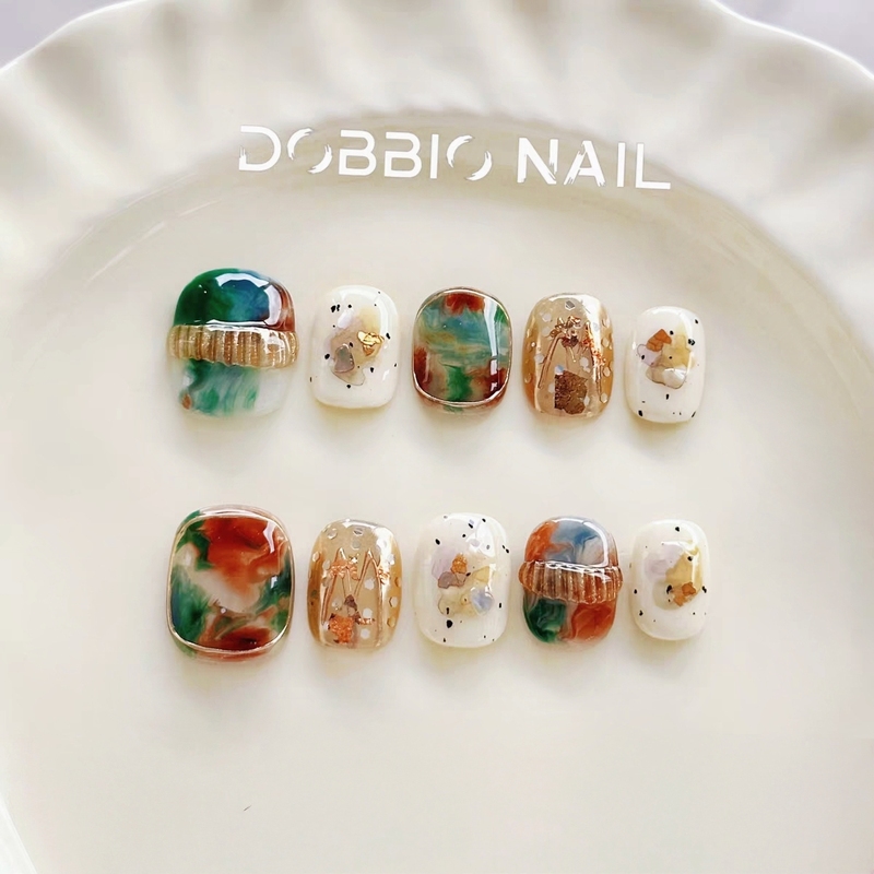 Doppio【Misty Forest】Niche Design Handmade Wearable Nails 2026 New High-End Short Style Manicure Doppio【Misty Forest】Niche Design Handmade Wearable Nails 2026 New High-End Short Style Manicure