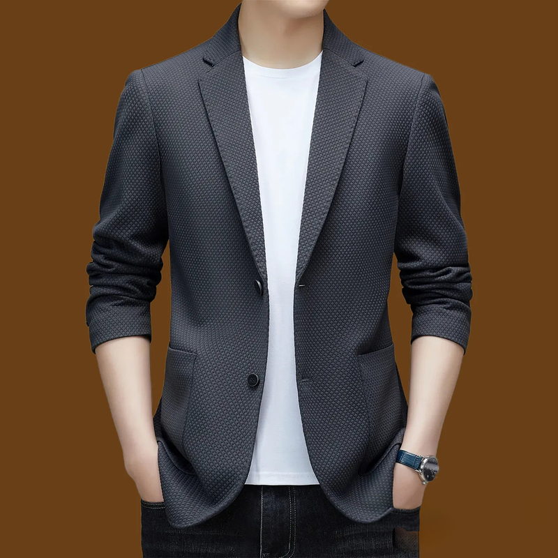 Ikac Autumn and Winter High-End Men's Suit 2026 New Style for Young and Middle-Aged Men, Fashionable Casual Single Suit Jacket, Wrinkle-Resistant and No-Iron