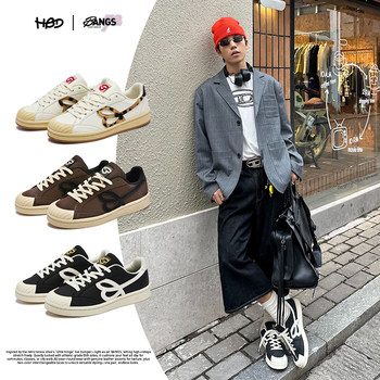 Hbd sneakers shell toe 2025 new fashion versatile retro casual men and women simple 2025 new couple shoes
