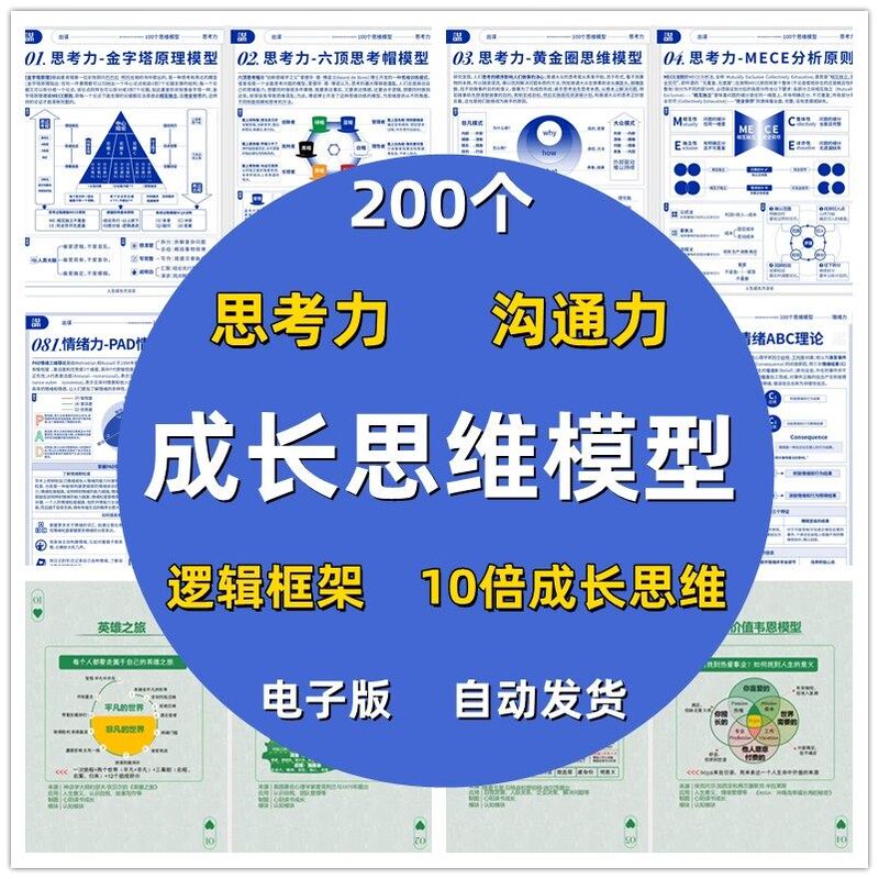200 Growth Mindset Training Tools, 100 Thinking Models, Systematic Growth Methodology, Learning Skills, Electronic Version