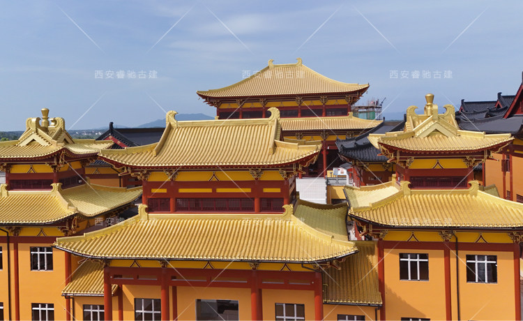 仿古铝瓦-氟碳辊涂金色分体瓦