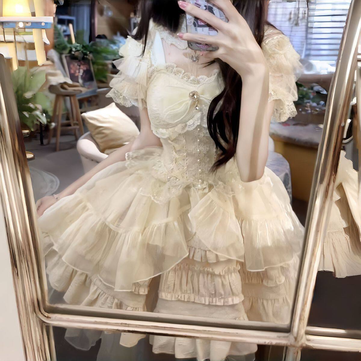 蔷薇物语白糖少女甜美Lolita裙,少女心炸裂!_lolita洛丽塔_淘宝游戏网