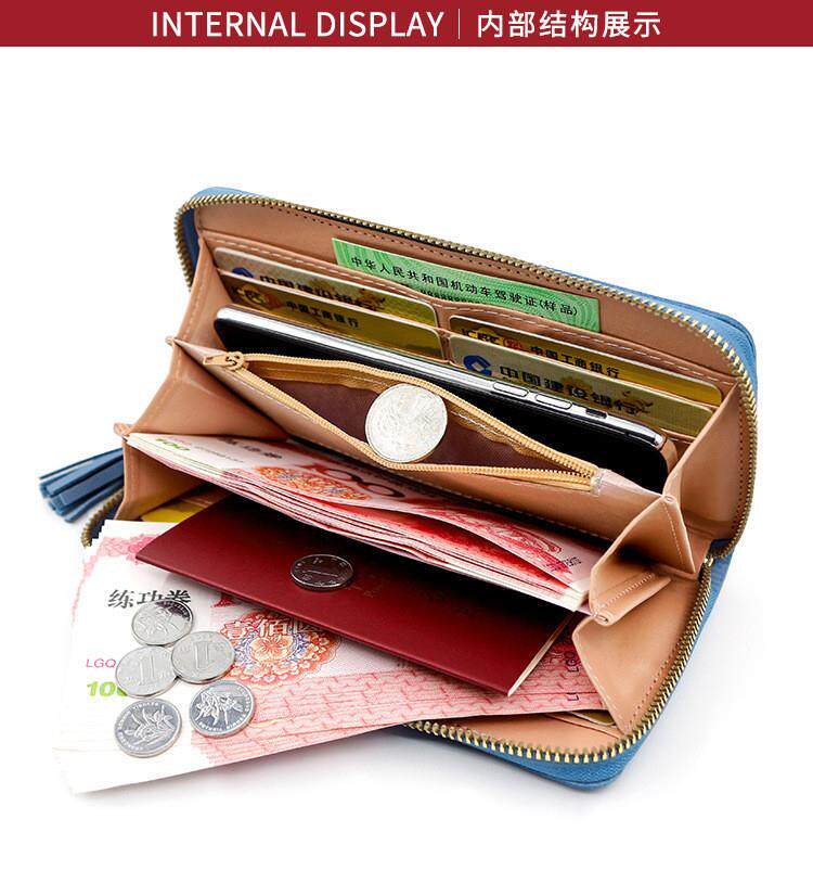 Zipper Money Coin Purse   Holder Long PU Leather Cl详情7