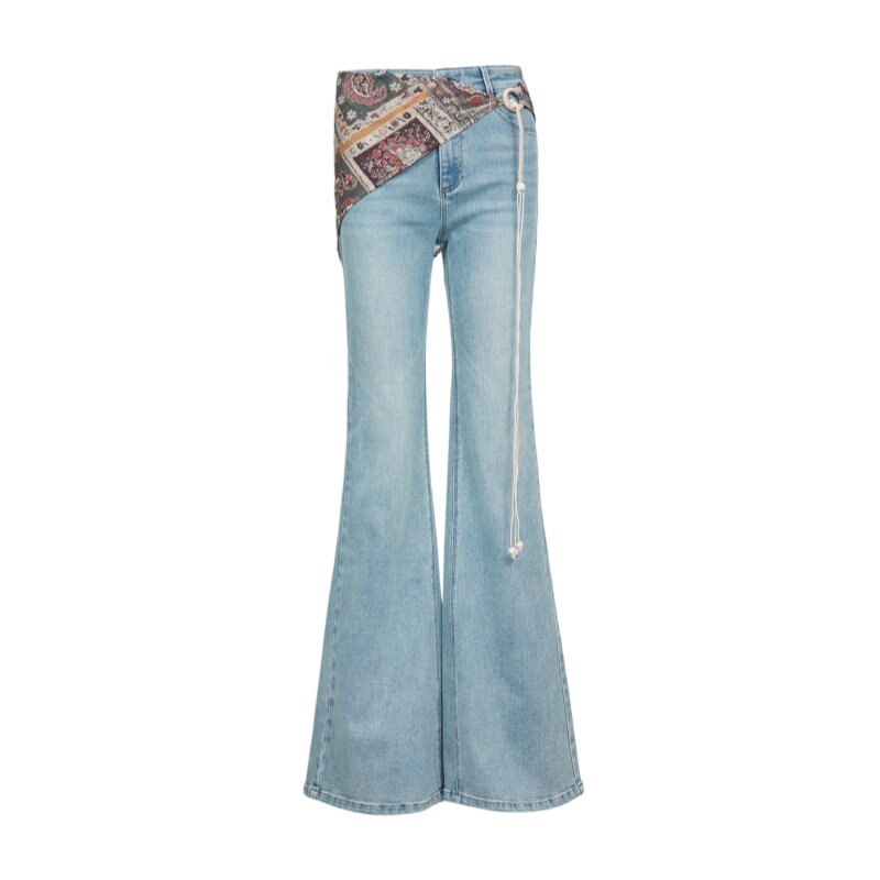 Same Style as in the Mall, 2026 Autumn New Printed Flared Pants with Natural Waist, Fashionable Trendy Women's Jeans Same Style as in the Mall, 2026 Autumn New Printed Flared Pants with Natural Waist, Fashionable Trendy Women's Jeans