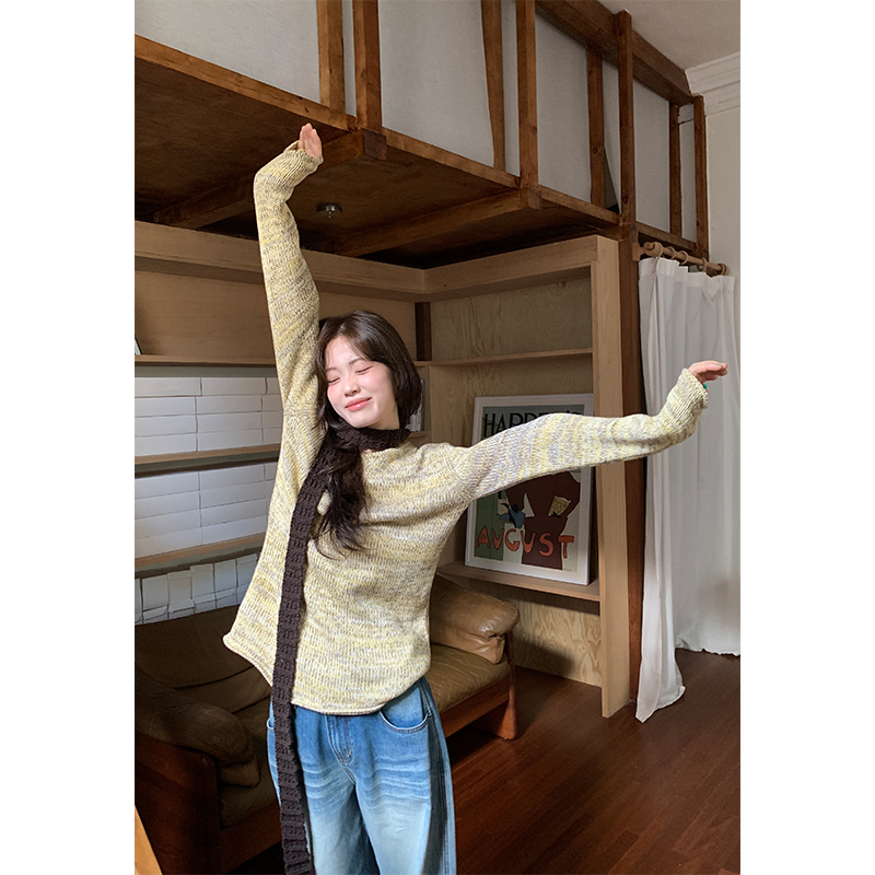 Xxdeli Fragrant Pear Vintage Lazy Round Neck Pullover Long-Sleeve Sweater Autumn Pullover Outerwear Soft and Cozy Knitwear Xxdeli Fragrant Pear Vintage Lazy Round Neck Pullover Long-Sleeve Sweater Autumn Pullover Outerwear Soft and Cozy Knitwear