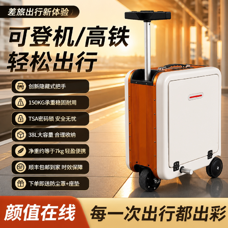 Electric Luggage Suitcase That Can Be Ridden by Adults, Suitable for Boarding, and Can Be Used as a Rideable Travel Suitcase Electric Luggage Suitcase That Can Be Ridden by Adults, Suitable for Boarding, and Can Be Used as a Rideable Travel Suitcase