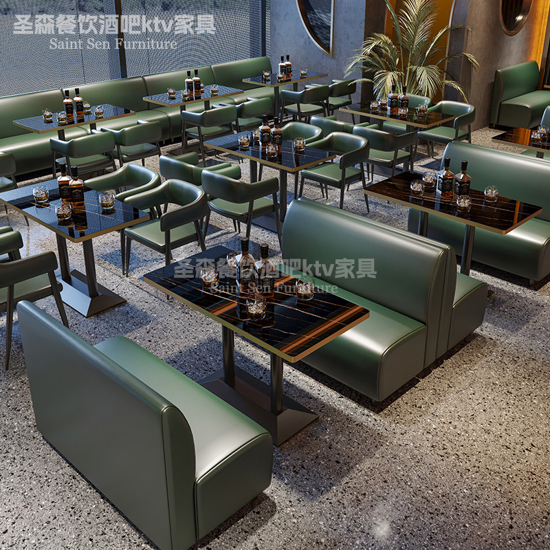 定制酒吧清吧发光桌椅散台音乐小酒馆餐厅西餐咖啡厅桌子卡座组合,点亮你的夜生活 🌟-卡座-淘宝百科网