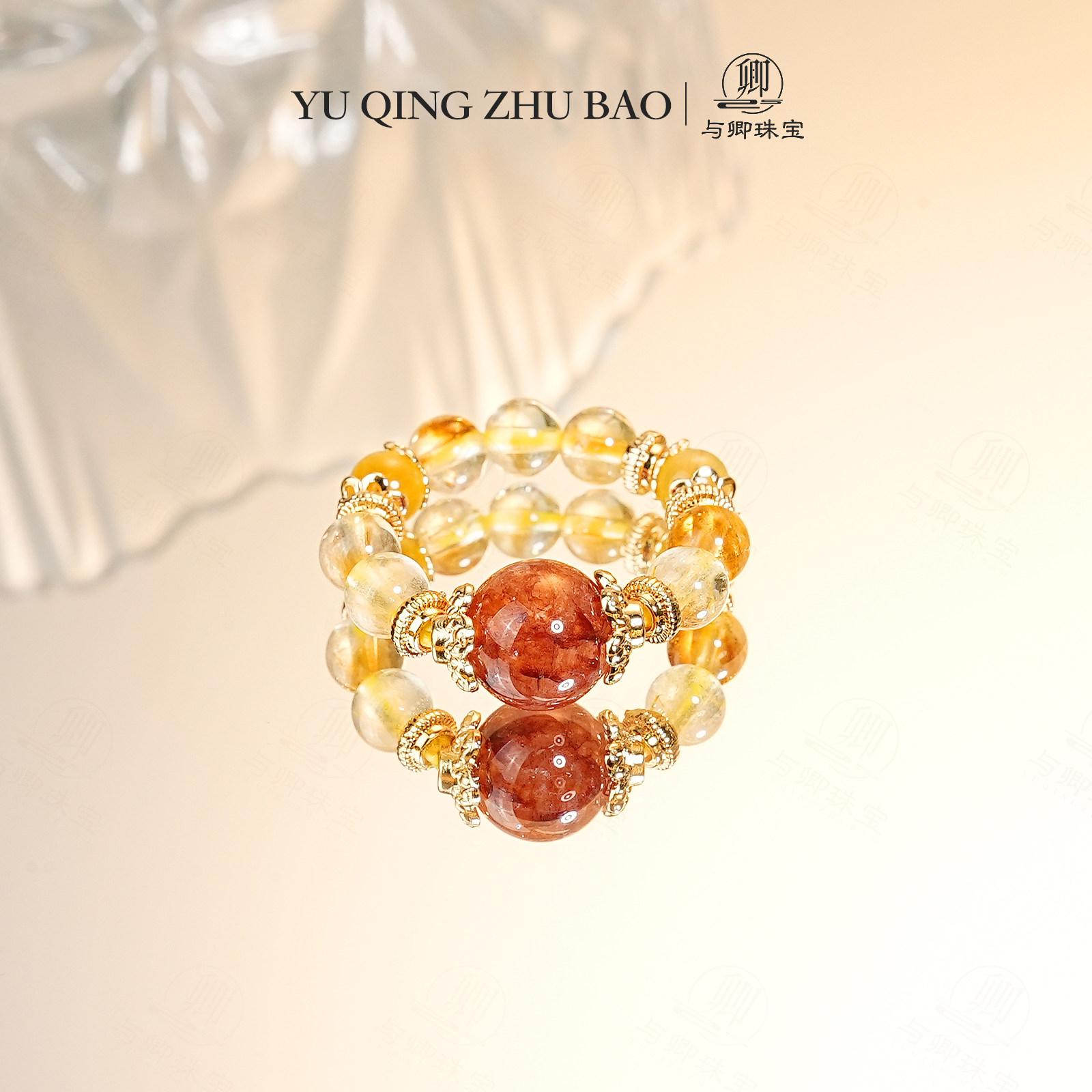 Youqing Jewelry Natural Blonde Crystal Wealth Opening Ring