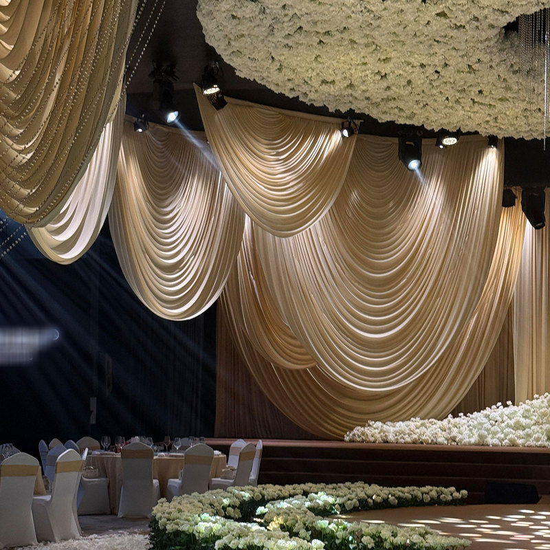 Wedding Drapes, Theater-Style Wedding Veils, Decorative Curtains, Semi-Circular Drapes, Large Semi-Circular Wave Drapes