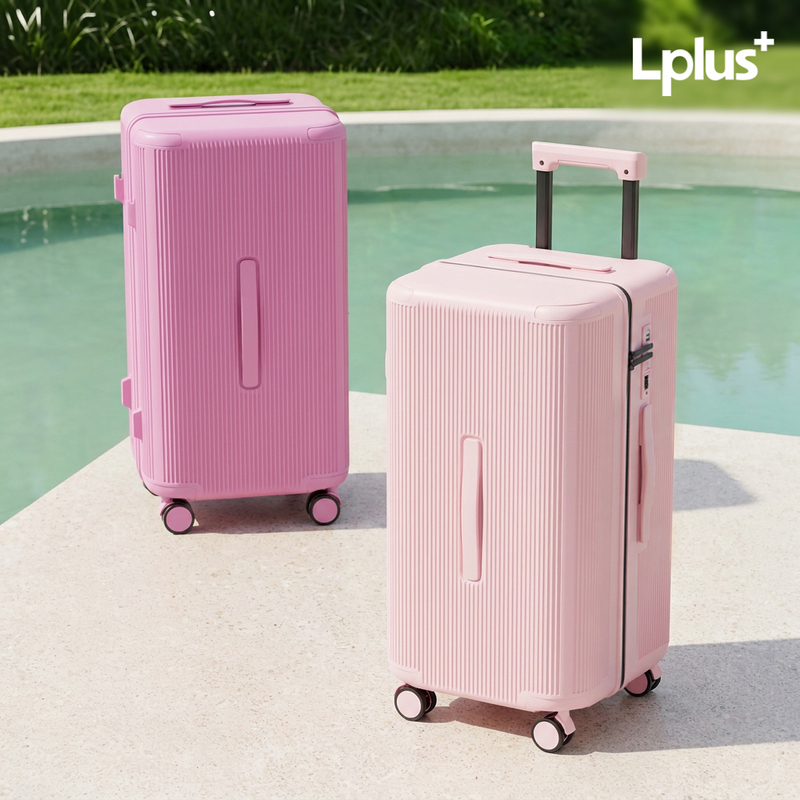 Lplus+ Spring and Summer New Color Large-Capacity Suitcase for Women with Silent Wheels, Durable Password Lock, Trolley Travel Suitcase, Carry-On Luggage 20