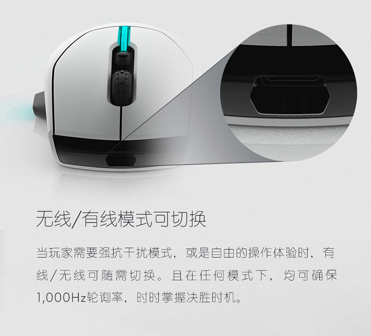 Alienware/外星人AW610M无线游戏鼠标 双模电竞鼠标 RGB高端外设插图8