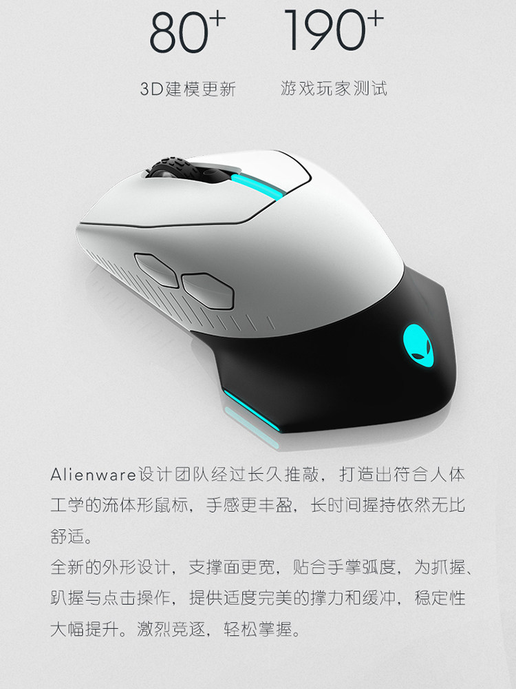 Alienware/外星人AW610M无线游戏鼠标 双模电竞鼠标 RGB高端外设插图10