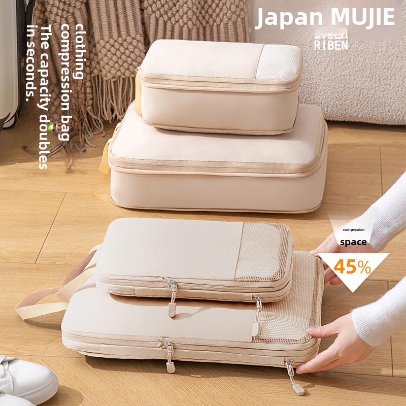 Japanese Compressible Travel Clothing and Cosmetics Bag, Suitcase Clothing and Personal Cosmetics Bag, Travel Organizer Bag