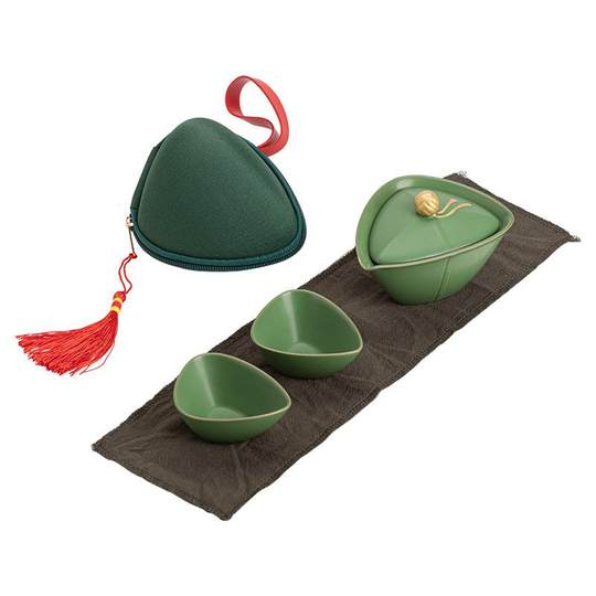 端午粽意旅行茶具户外露营野炊一壶两杯快客杯端午节日商务伴手礼