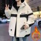Woodpecker velvet thickened jacket men's winter 2025 new loose hooded workwear youth cold-proof cotton coat pure