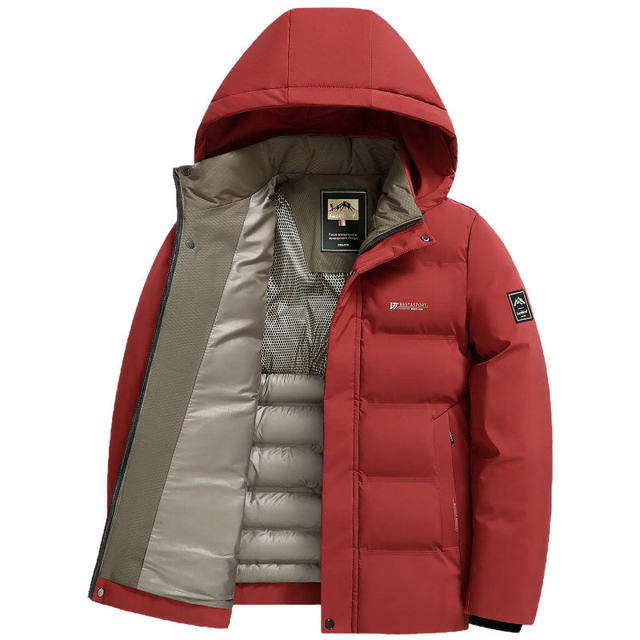 Woodpecker 2026 Winter Thickened Jacket Men's Middle-aged Casual Warm Cotton Clothes Dad's Cotton Clothes Removable Hat