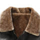 Woodpecker Dad's Leather Jacket Winter Coat with Fleece Lining, Thickened for Middle-Aged Men, Leather and Fur Integrated, Warm Leather Jacket, Casual Style