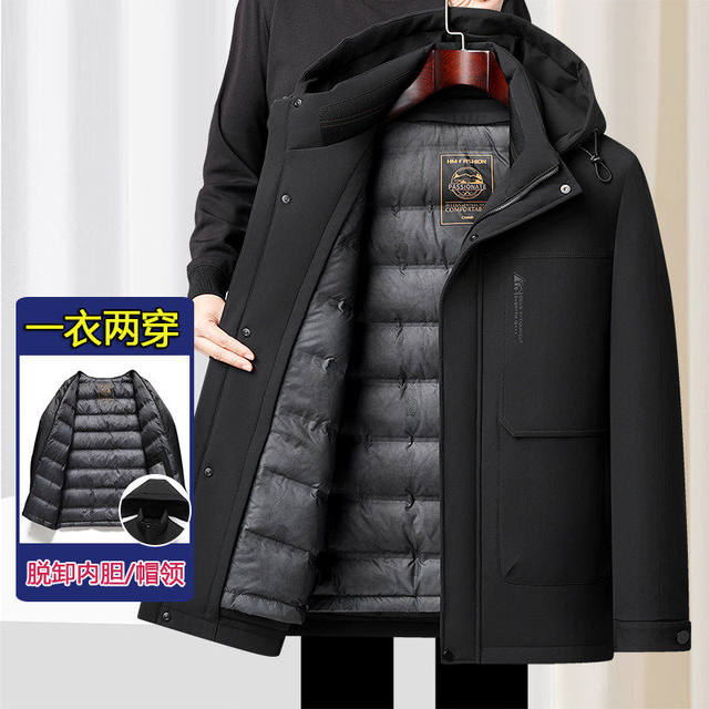 Woodpecker Dad's Winter Coat for Middle-Aged and Elderly Men, Thickened down Jacket for Winter, New Model for Seniors