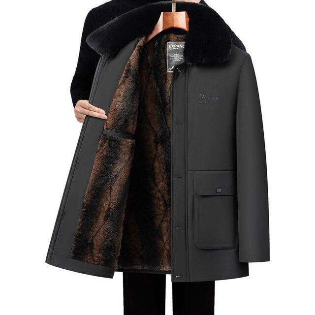 Woodpecker dad coat winter middle-aged and elderly cotton-padded jackets plus velvet thickened cotton-padded jackets for men, elderly cotton-padded jackets and elderly jackets