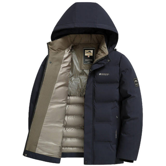 Woodpecker 2026 Winter Thickened Jacket Men's Middle-aged Casual Warm Cotton Clothes Dad's Cotton Clothes Removable Hat